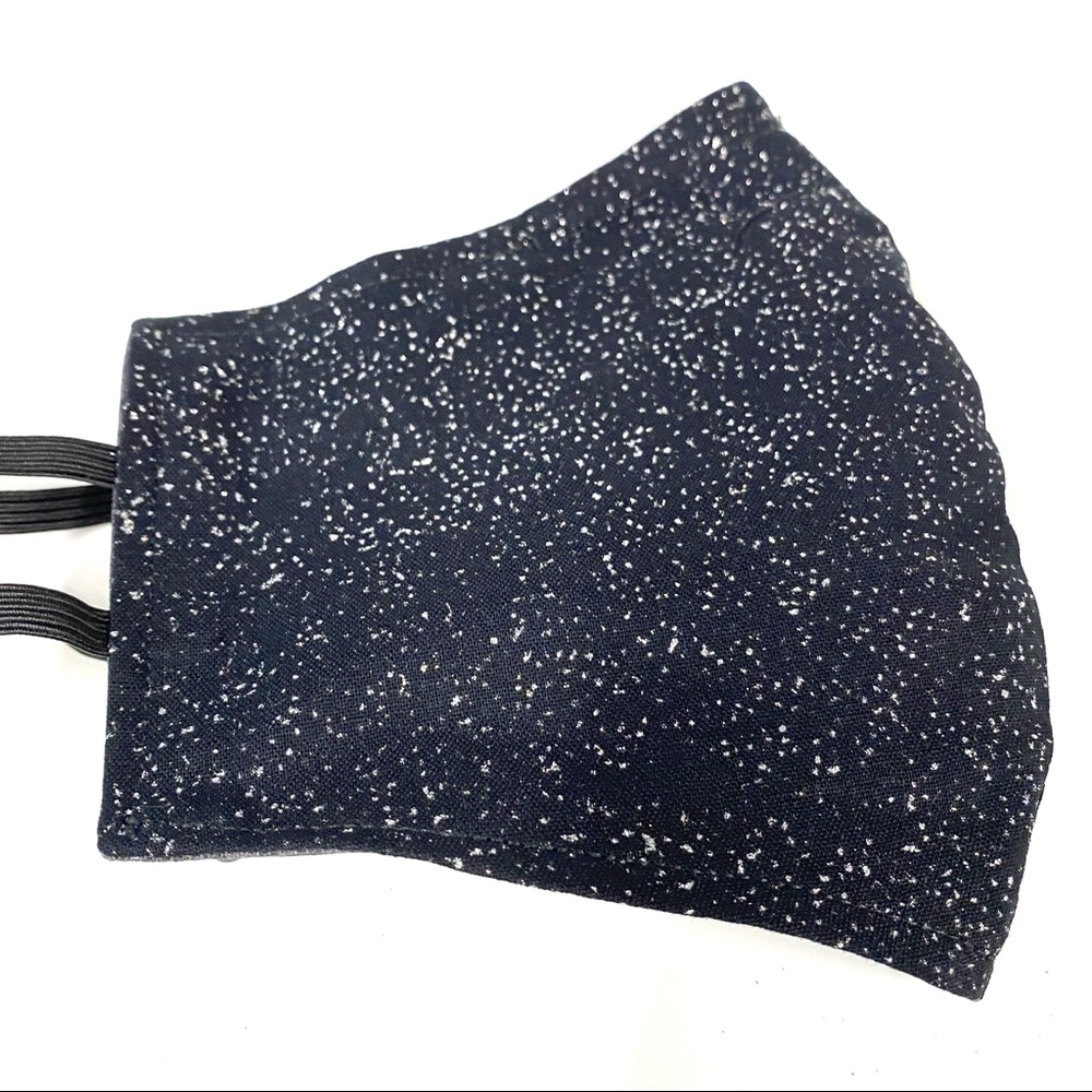 Black with Silver Sparkles Glitter Face Mask - Picture 4 of 5